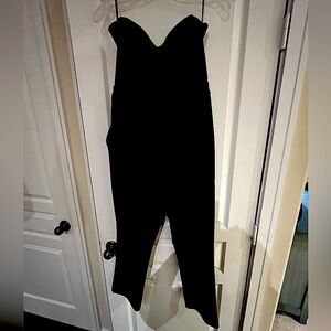 Strapless capri jumpsuit